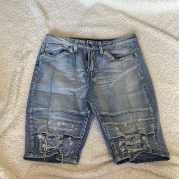 Men's Distressed Denim Shorts - Picture 1 of 3